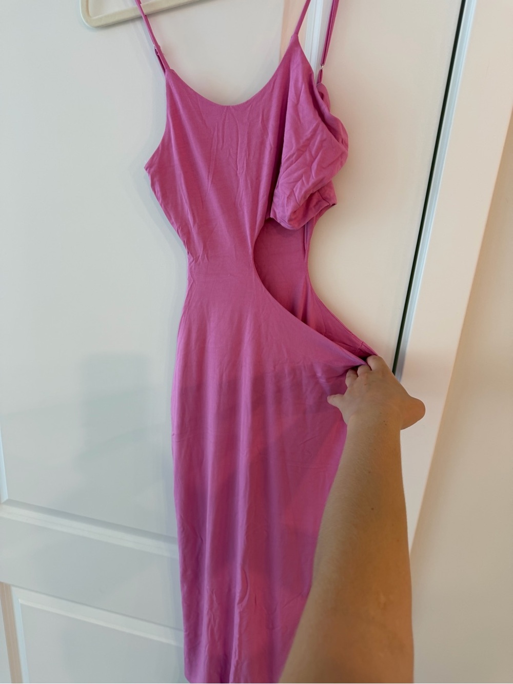 Womens cutout pink midi dress